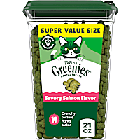 Greenies Feline Savory Salmon Flavor Adult Natural Dental Cat Treats