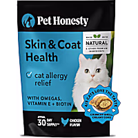 Pet Honesty Skin & Coat Health Chews Allergy Relief of Itchy Skin Supplement for Cats