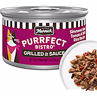 Merrick Purrfect Bistro Simmered Beef, Tomato and Wild Rice Recipe in Gravy, High Protein Natural Wet Cat Food