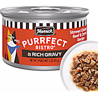 Merrick Purrfect Bistro Stewed Chicken, Beef and Carrot Recipe in Gravy, High Protein Natural Wet Cat Food
