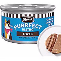 Merrick Purrfect Bistro Grain Free Premium Land & Sea Recipe Soft Canned Pate Adult Wet Cat Food