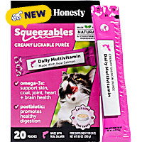 Pet Honesty Multivitamin Squeezables Salmon Flavored Creamy Lickable Puree Supplement for Cats