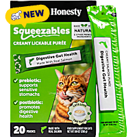 Pet Honesty Gut Health Squeezables Salmon Flavored Creamy Lickable Puree Supplement for Cats