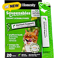 Pet Honesty Hairball Support Squeezables Salmon Flavored Creamy Lickable Puree Supplement for Cats