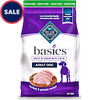 Blue Buffalo Basics Grain-Free Skin & Stomach Care, Limited Ingredient Diet, Turkey Recipe Adult Dry Dog Food