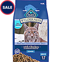 Blue Buffalo Indoor Cats, High-Protein & Grain-Free, Chicken Wilderness Natural Adult Dry Cat Food
