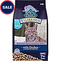Blue Buffalo Wilderness Mature 7+ Years, Supports Immune System Health Energy to Stay Active, Chicken Dry Food for Cats