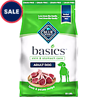 Blue Buffalo Basics Skin & Stomach Care, Limited Ingredient, Lamb & Potato Recipe for Adult Grain-Free Dry Dog Food