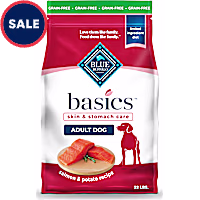 Blue Buffalo Basics Skin & Stomach Care, Limited Ingredient Diet, Salmon Recipe Grain-Free Adult Dry Dog Food