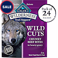 Blue Buffalo Wilderness Trail Toppers Chunky Beef Bites in Hearty Gravy Wet Dog Food