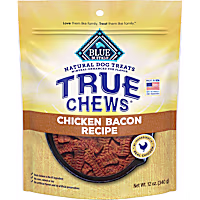 Blue Buffalo True Chews Made in the USA with Natural Ingredients, Chicken Bacon Recipe Dog Treats