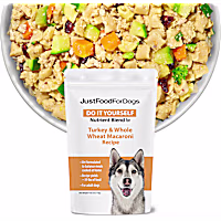 JustFoodForDogs Do-It-Yourself Turkey and Whole Wheat Macaroni Dog Food Nutrients