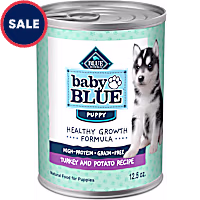 Blue Buffalo Baby BLUE Healthy Growth Formula with DHA, Turkey & Vegetable Recipe Natural Wet Food for Puppies