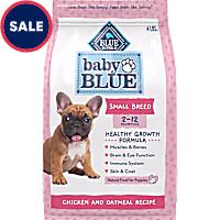 Blue Buffalo Baby Blue Healthy Growth Formula with DHA, Chicken and Oatmeal Recipe Natural Small Breed Puppy Dry Food