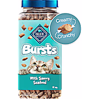 Blue Buffalo Bursts Great for Training Savory Seafood Crunchy & Creamy Cat Treats