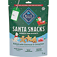 Blue Buffalo Oven-Baked with Natural Ingredients, Oatmeal & Cinnamon Santa Snacks Crunchy Dog Biscuits