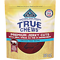 Blue Buffalo True Chews Made in the USA with Natural Ingredients, Beef, Premium Jerky Cuts Dog Treats