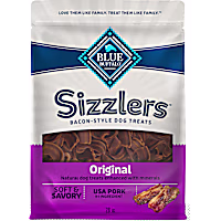 Blue Buffalo Sizzlers Bacon-Style Original Flavor Dog Treats with Real USA Pork