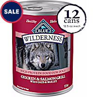 Blue Buffalo Wilderness High Protein Natural Plus Wholesome Grains, Chicken & Salmon Grill Adult Wet Dog Food
