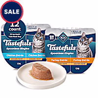 Blue Buffalo Tastefuls Spoonless Singles Chicken & Turkey Wet Cat Food Pate Variety Pack
