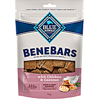 Blue Buffalo BeneBars Skin & Coat Support Dog Treats with Omega 3 & 6, Chicken & Coconut
