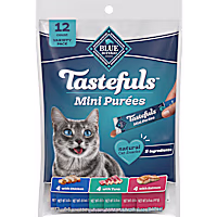 Blue Buffalo Tastefuls Mini Purees Chicken,Tuna,Salmon Adult Cat Natural Single-Serving Snack Variety Pack