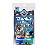 Bl2ue Buffalo Tastefuls Mini Purees Chicken and Tuna Adult Cat Natural Single-Serving Snack Variety Pack