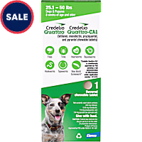 Credelio Quattro/Credelio Quattro-CA1 Dog Flea & Tick Treatment + Heartworm & Parasite Coverage, 25.1-50 lbs