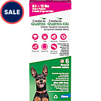 Credelio Quattro/Credelio Quattro-CA1 Dog Flea & Tick Treatment + Heartworm & Parasite Coverage, 6.1-12 lbs
