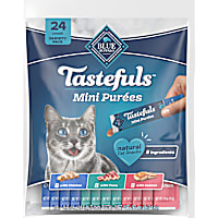 Blue Buffalo Tastefuls Mini Purees, Adult Cat Natural Single-Serving Snack Variety Chicken, Tuna, and Salmon