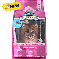 Blue Buffalo Wilderness High-Protein & Grain-Free Natural Ingredients with DHA, Salmon Recipe Dry Food for Kittens