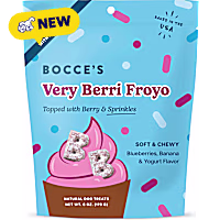 Bocce's Bakery Very Berri Froyo with Berry and Sprinkles, Soft & Chewy Dog Treats