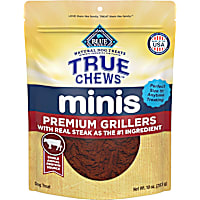 Blue Buffalo True Chews Minis Premium Grillers with Real Steak, Natural Dog Treats Mineral-Enhanced for Flavor