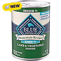 Blue Buffalo Homestyle for Senior 7+ Dogs, Lamb Recipe Senior 7+ Lamb & Vegetable Dinner Wet Dog Food