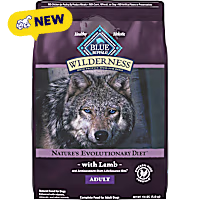 Blue Buffalo Wilderness Lamb, Chicken-Free Formula 38 g Protein, Meat Rich Natural Adult Dry Dog Food