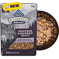 Blue Buffalo Wilderness Wild Meals Protein Powered Meals, Beef, Chicken & Sweet Potato Feast, Adult Wet Dog Food