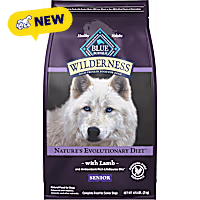 Blue Buffalo Wilderness Lamb, Chicken-Free Formula 31 g Protein, Meat Rich Natural Dry Senior Dog Food