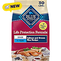 Blue Buffalo Life Protection Formula Salmon & Brown Rice Recipe, Chicken Free Formula, Senior 7+ Dry Dog Food