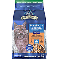 Blue Buffalo Wilderness Chicken Bone Broth Boosted High-Protein Diet, Grain-Free Dry Food for Adult Indoor Cats