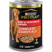 Purina Pro Plan Complete Essentials, Beef and Vegetables Entree in Wet Dog Food Gravy