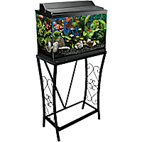 Aquatic Fundamentals Black Scroll Aquarium Stand, 10 Gallons