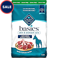 Blue Buffalo Basics Skin & Stomach Care, Limited Ingredient, Lamb & Potato Large Breed Grain-Free Dry Dog Food