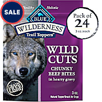 Blue Buffalo Wilderness Trail Toppers Chunky Beef Bites in Hearty Gravy Wet Dog Food