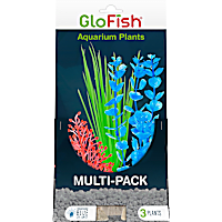 GloFish Contains Small Orange, Medium Green, Large Blue Artificial Aquarium Plants