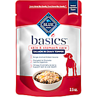Blue Buffalo Blue Basics Skin & Stomach Care, Salmon in Gravy Natural Wet Dog Food Topper