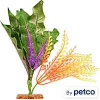 Imagitarium Green and Orange Fern Silk Aquarium Plant