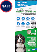Credelio Quattro/Credelio Quattro-CA1 Dog Flea & Tick Treatment + Heartworm & Parasite Coverage, 50.1-100 lb