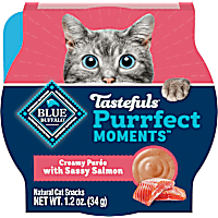 Blue Buffalo Tastefuls Purrfect Moments Creamy Puree Sassy Salmon Snack for Adult Cats