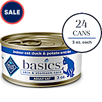 Blue Buffalo Blue Basics Skin & Stomach Care Natural Adult Grain Free Indoor Duck Adult Pate Wet Cat Food