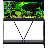 Aquatic Fundamentals 40/55 Gallon Steel X-Frame Black Aquarium Stand, with Lower Shelf